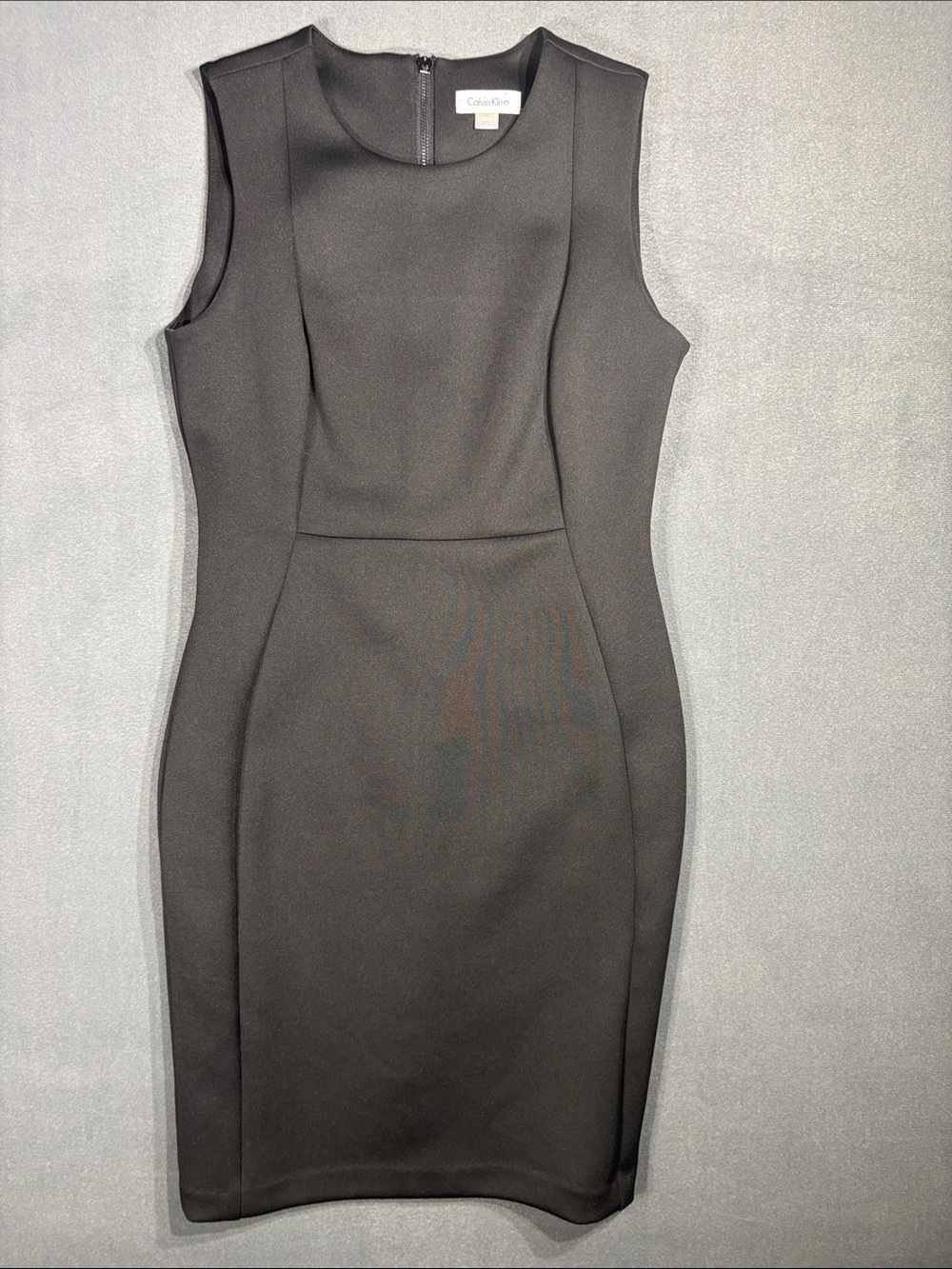 Calvin Klein Black Sleeveless Sheath Dress with Princess Seams